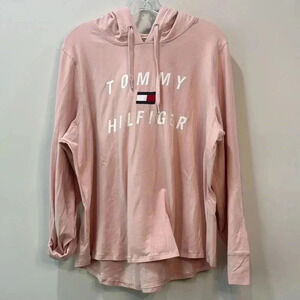 Tommy Hilfiger Roll Up Sleeve Graphic Logo Hoodie Tee 1X NWT